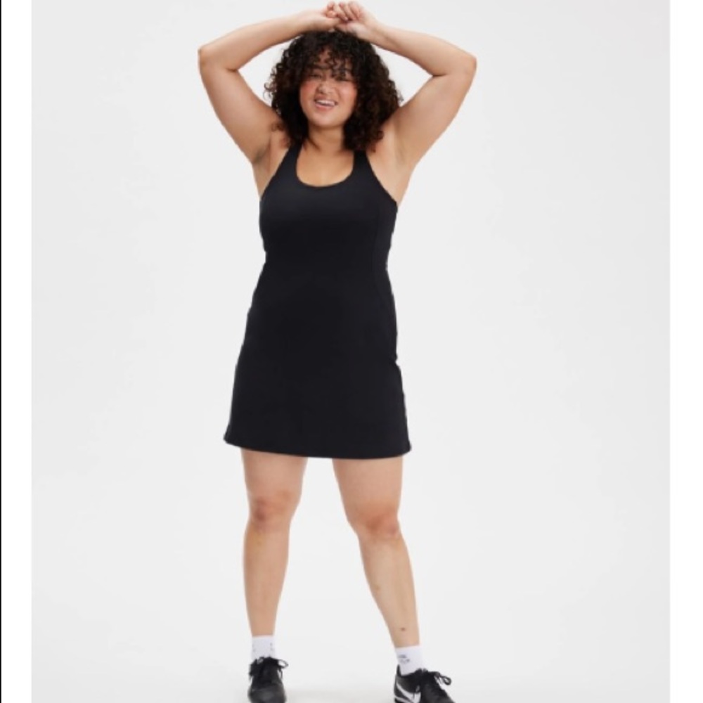 girlfriend collective size M Black Paloma Racerback Tank Dress NEW